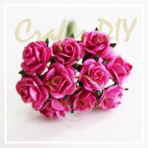 Mini Roses Hot Pink - 1cm (20 pieces)