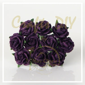 Mini Roses Dark Purple - 1cm (20 pieces)