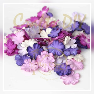 Flat Flowers - Purple Shades (100 pieces)